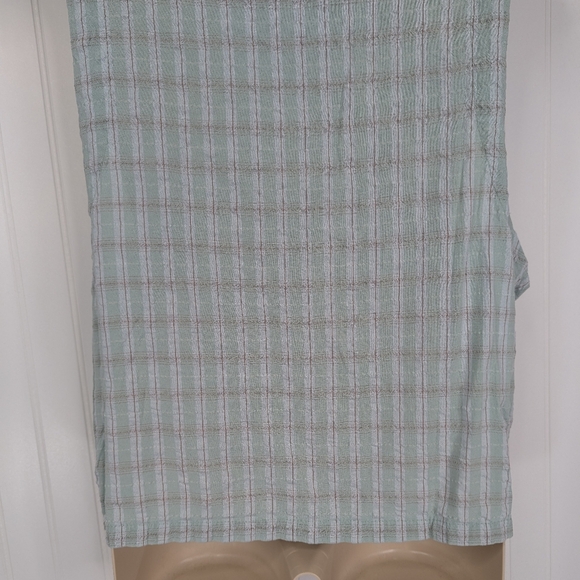 VINTAGE 100% Cotton Plaid Sleeveless Button-Front V-Neck Top Sz M - Picture 9 of 10